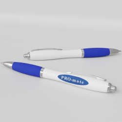 Nash kuglepen med hvid krop og farvet greb