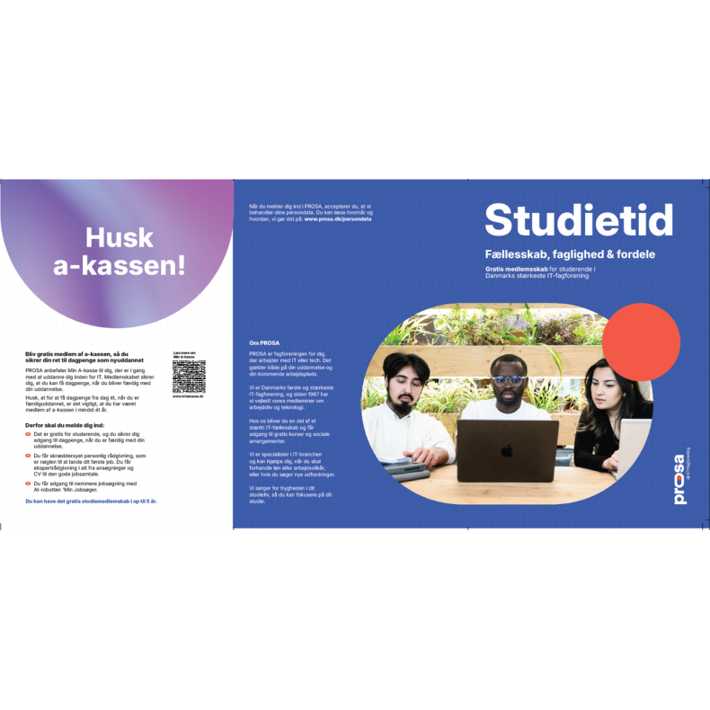 Prosa hvervningsfolder, med blanket.