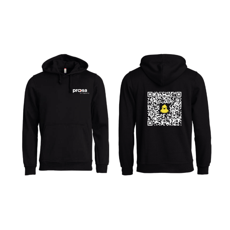 Hoodie med gult tryk